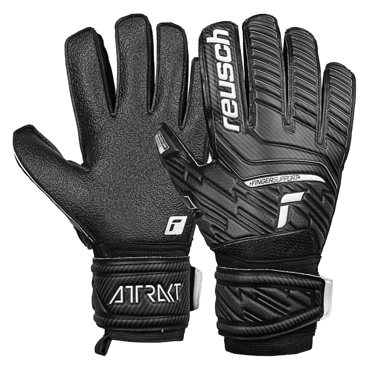 Reusch Attrakt Resist Finger Support - Black (Pair)
