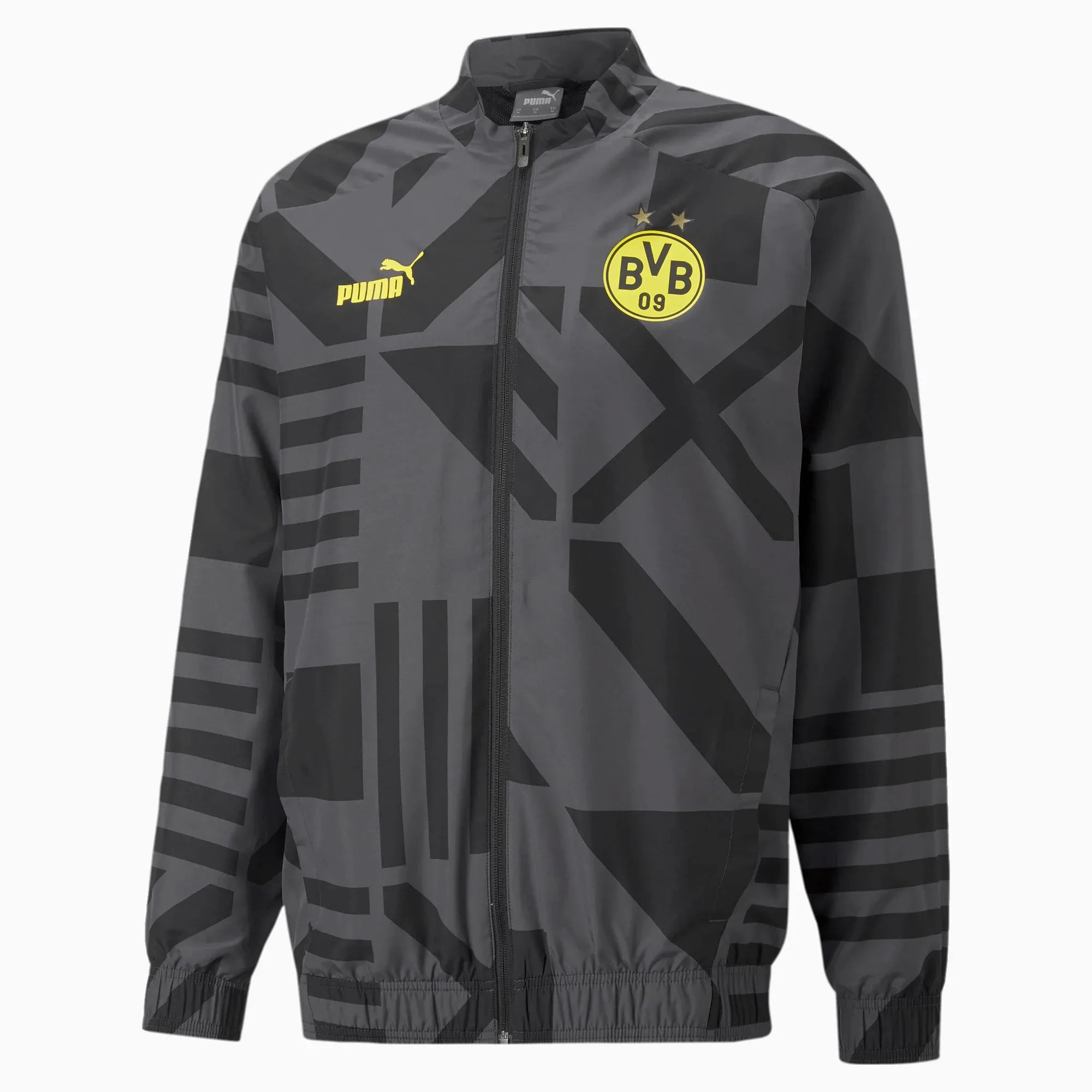 Puma 2022-23 Borussia Dortmund Prematch Jacket Black-Yellow (Front)
