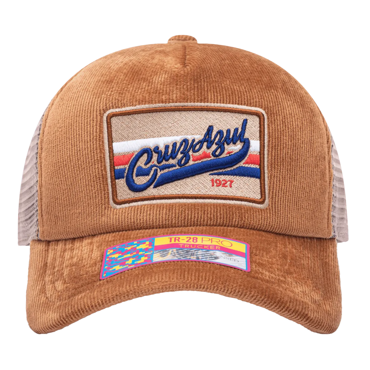 FI Collection Cruz Azul Camionero Trucker Hat - Brown (Front)
