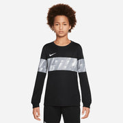 Nike FC 22-23 Youth Libero Top LS - Black-White (Model - Front)