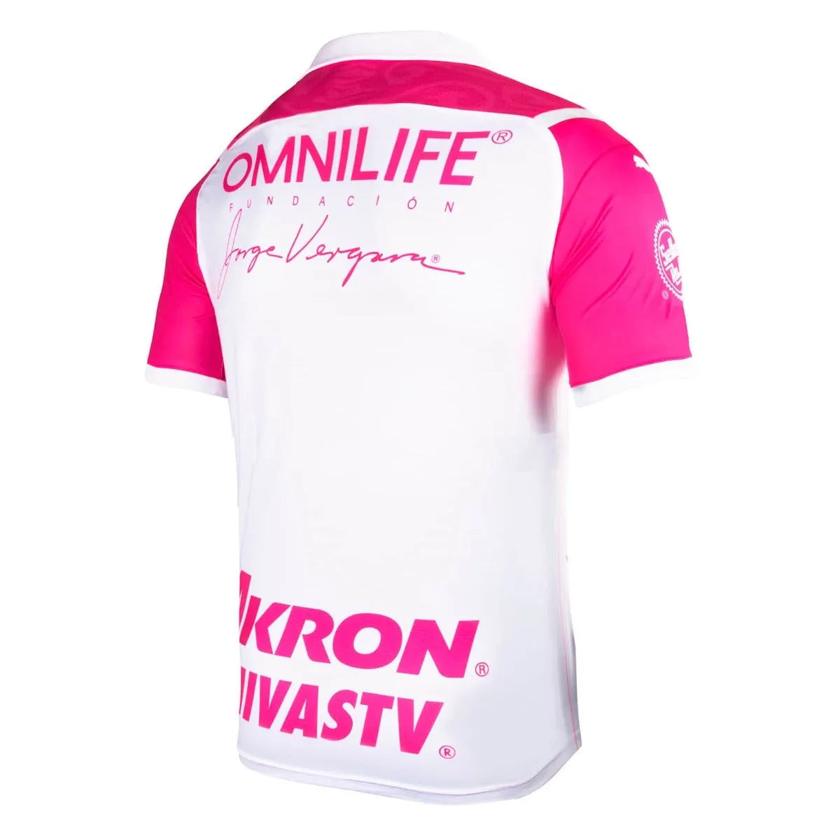 Puma Chivas 2021-22 Youth Breast Cancer Awareness Jersey White-Pink (Back)