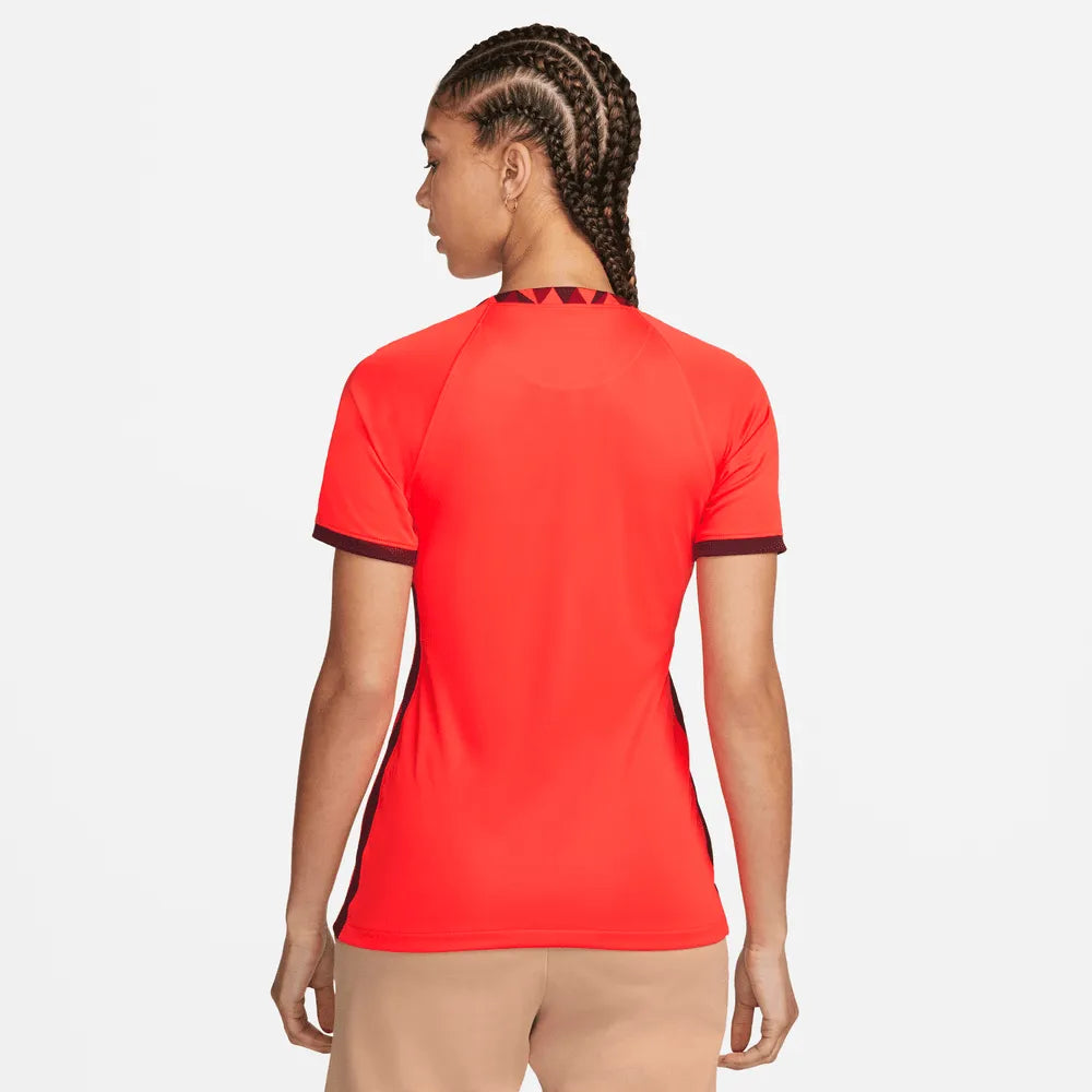 Nike England Women's EC22 Away Jersey - Crimson-Maroon (Model - Back)