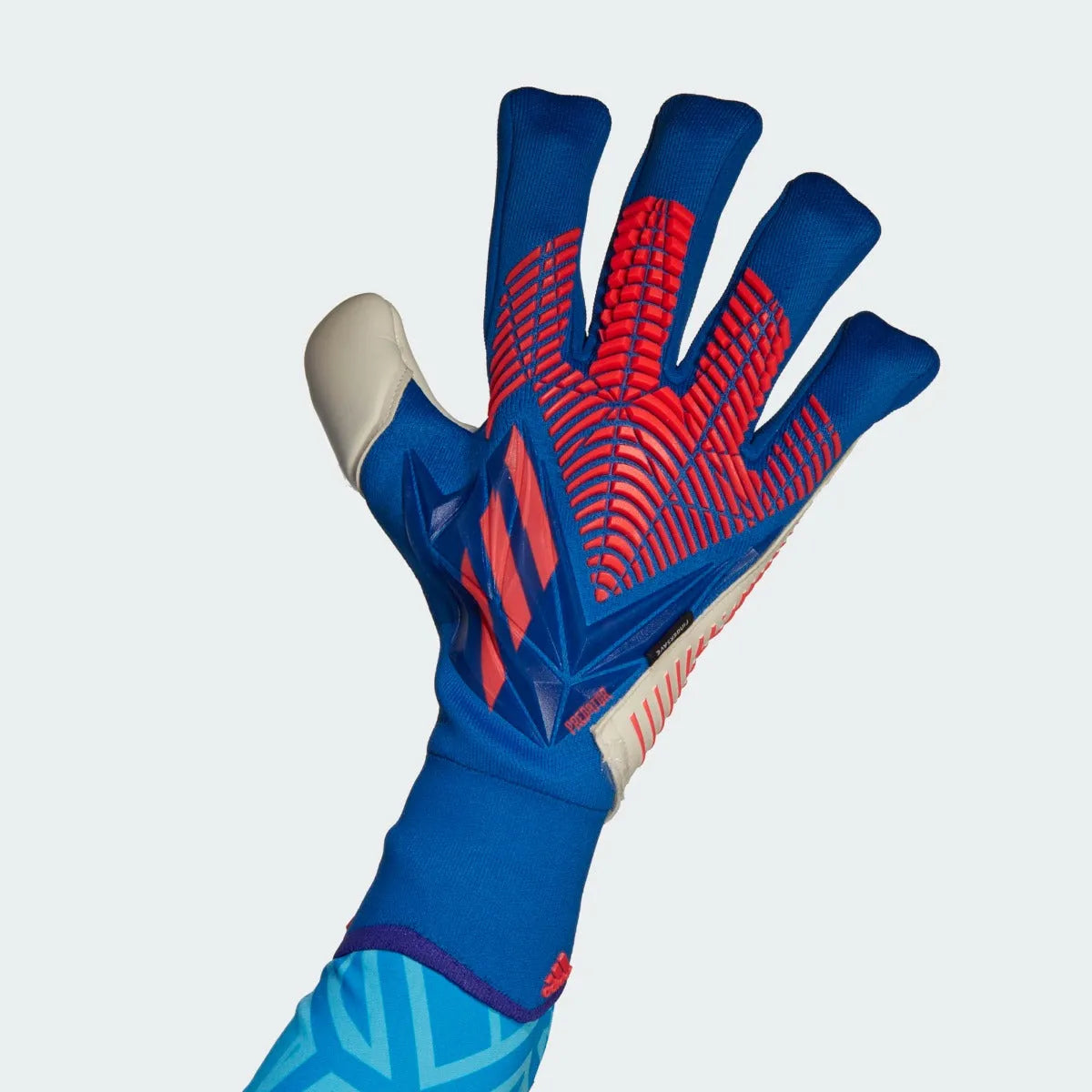 adidas Predator GL Pro Fingersave Goalkeeper Glove - Hi Res Blue-Turbo (Single - Outer)