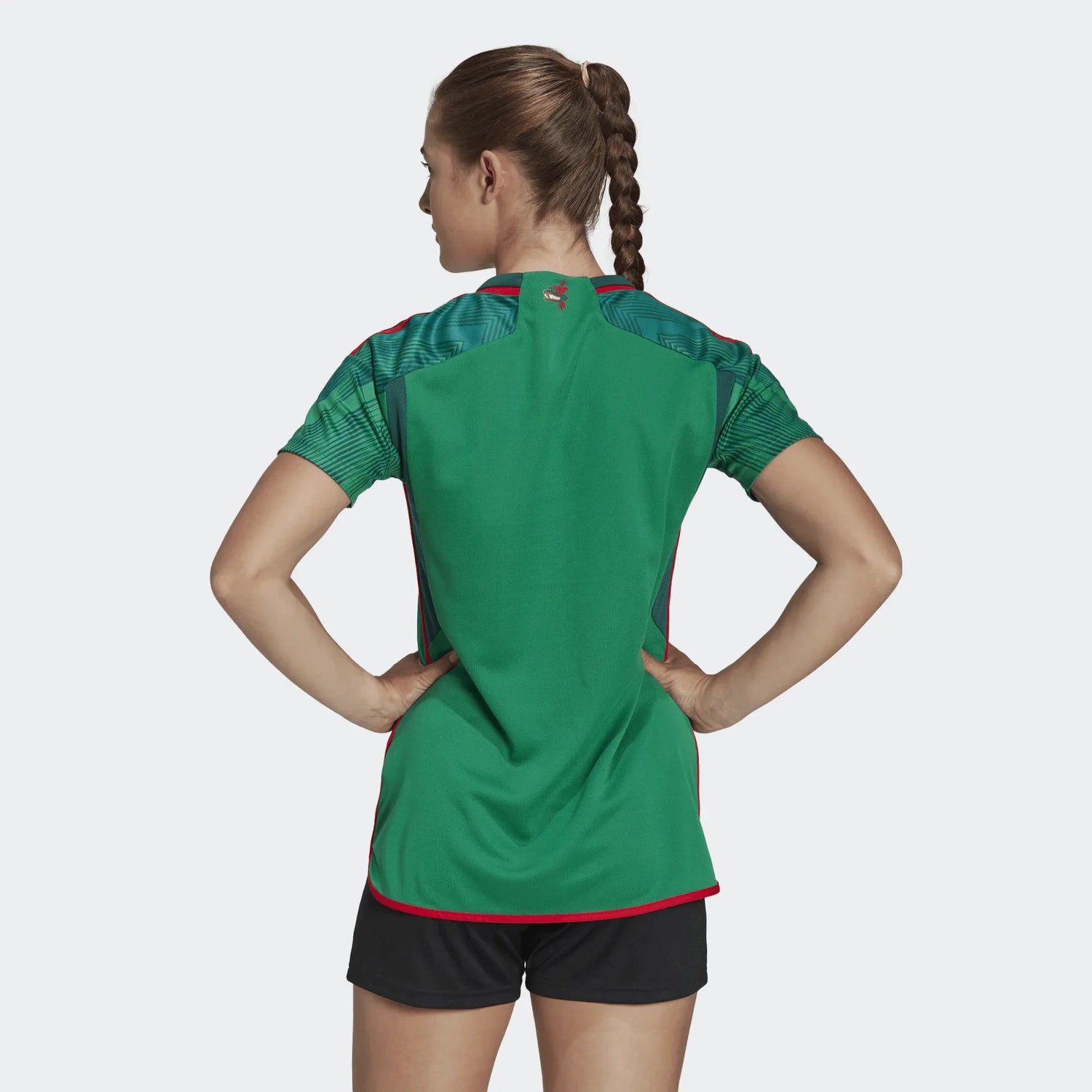 adidas 2022-23 Mexico Women's Home Jersey - Green-Red (Model - Back)