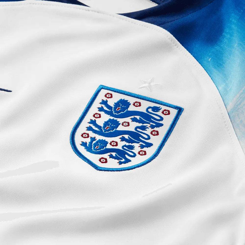 Nike 2022-23 England Youth Home Jersey - White-Blue (Detail 4)