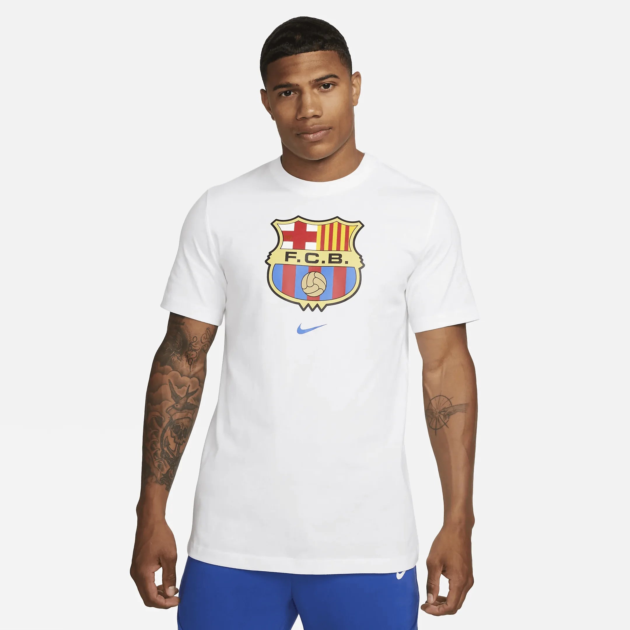 Nike 2023-24 Barcelona Crest Tee - White | ProSoccer US