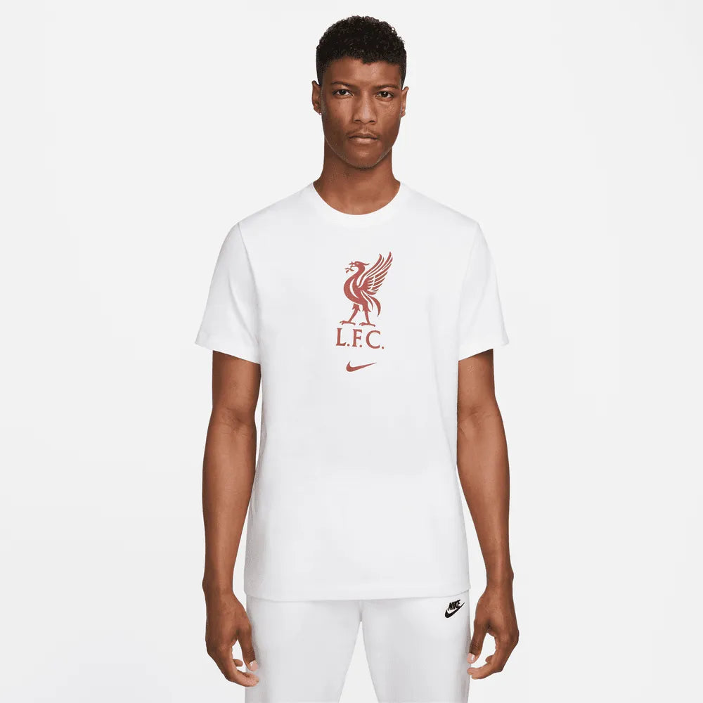 Nike 22-23 Liverpool NK Crest SS Tee - White (Model - Front)