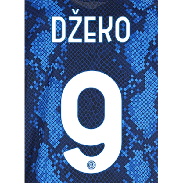 Inter Milan 2021-22 Home Dzeko #9 Jersey Name Set (Main)