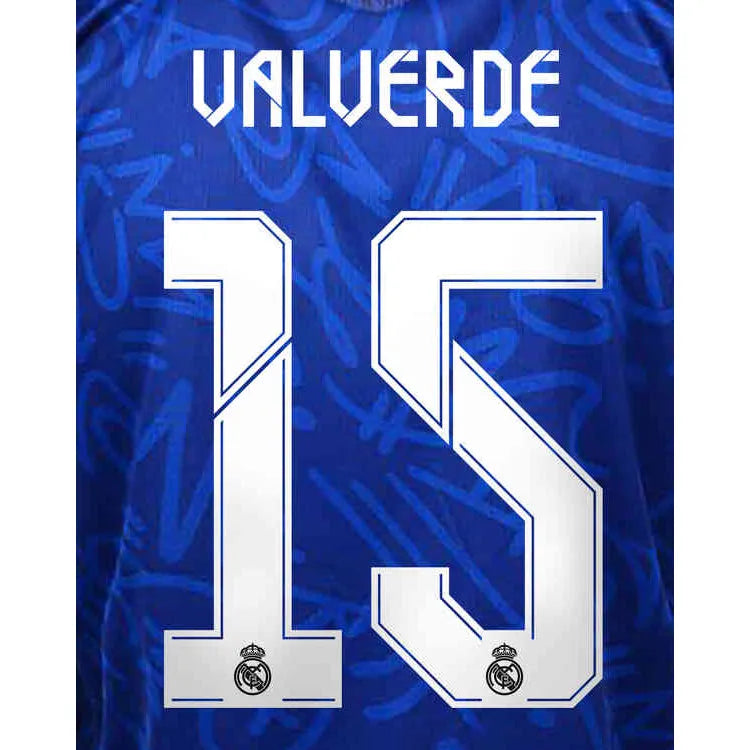Real Madrid 2021/22 Away/Third Valverde #15 Jersey Name Set (Main)