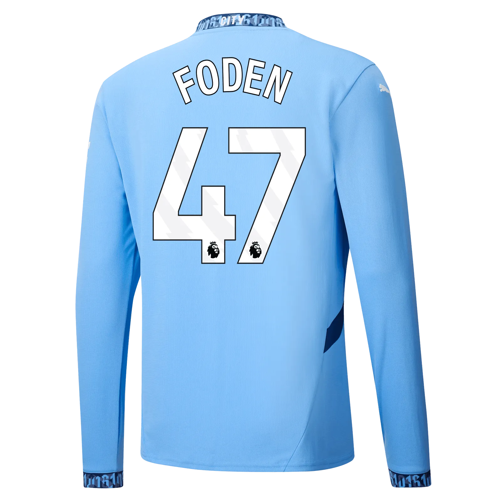 Puma 2024-25 Manchester City Men's Stadium Home Long-Sleeve Jersey