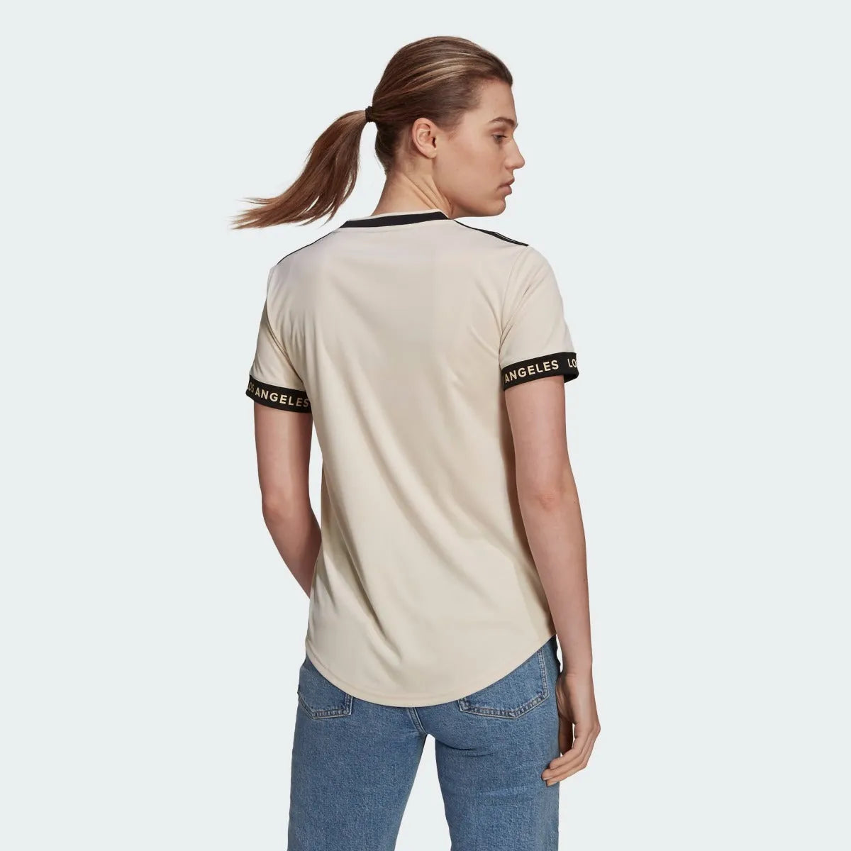 Adidas 2021-22 LAFC Women Away Jersey - Beige-Black (Model - Back)