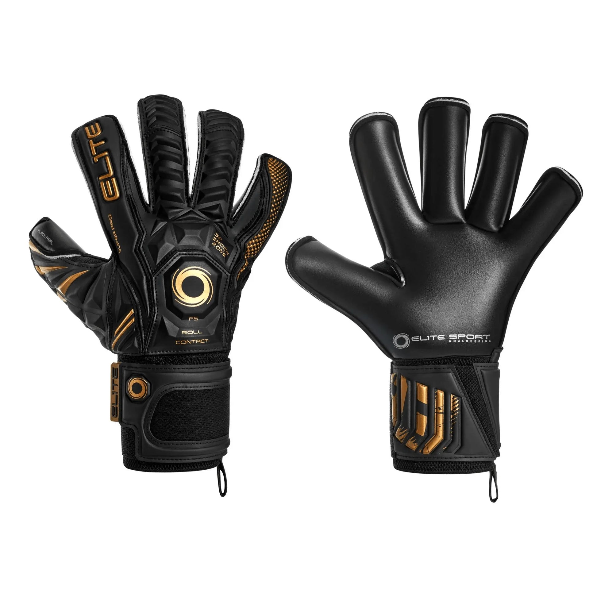 Elite Sport Black Real Goalkeeper Gloves (Pair)