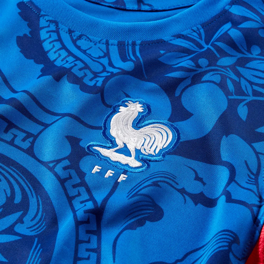 Nike France Home EC22 Youth Jersey Cobalt-Red-White (Detail 4)