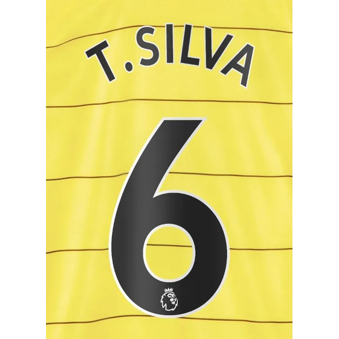 Chelsea 2021/22 Away T. Silva #6 Jersey Name Set Black