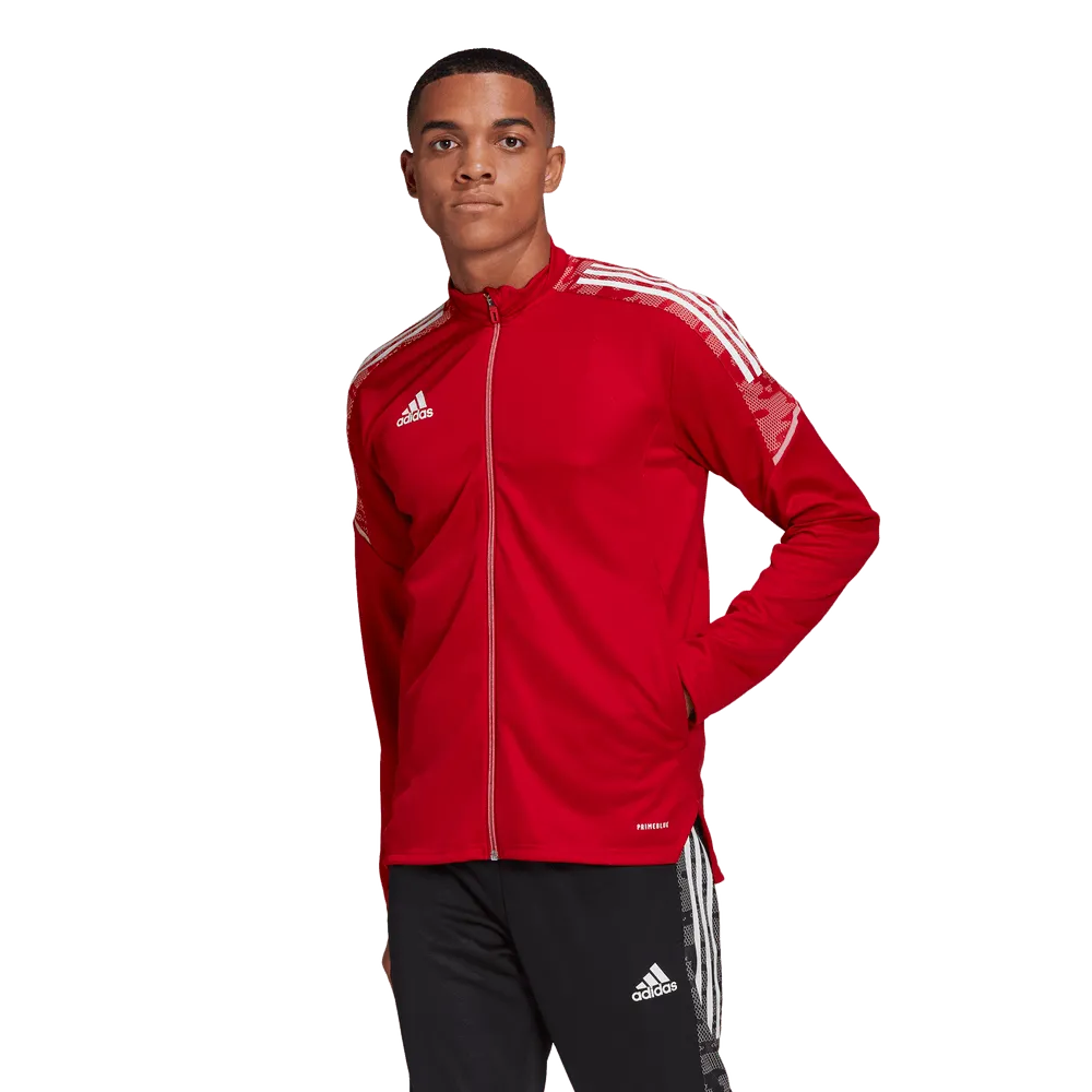 Adidas Condivo 21 Youth Track Jacket - Red-White (Model - Front)