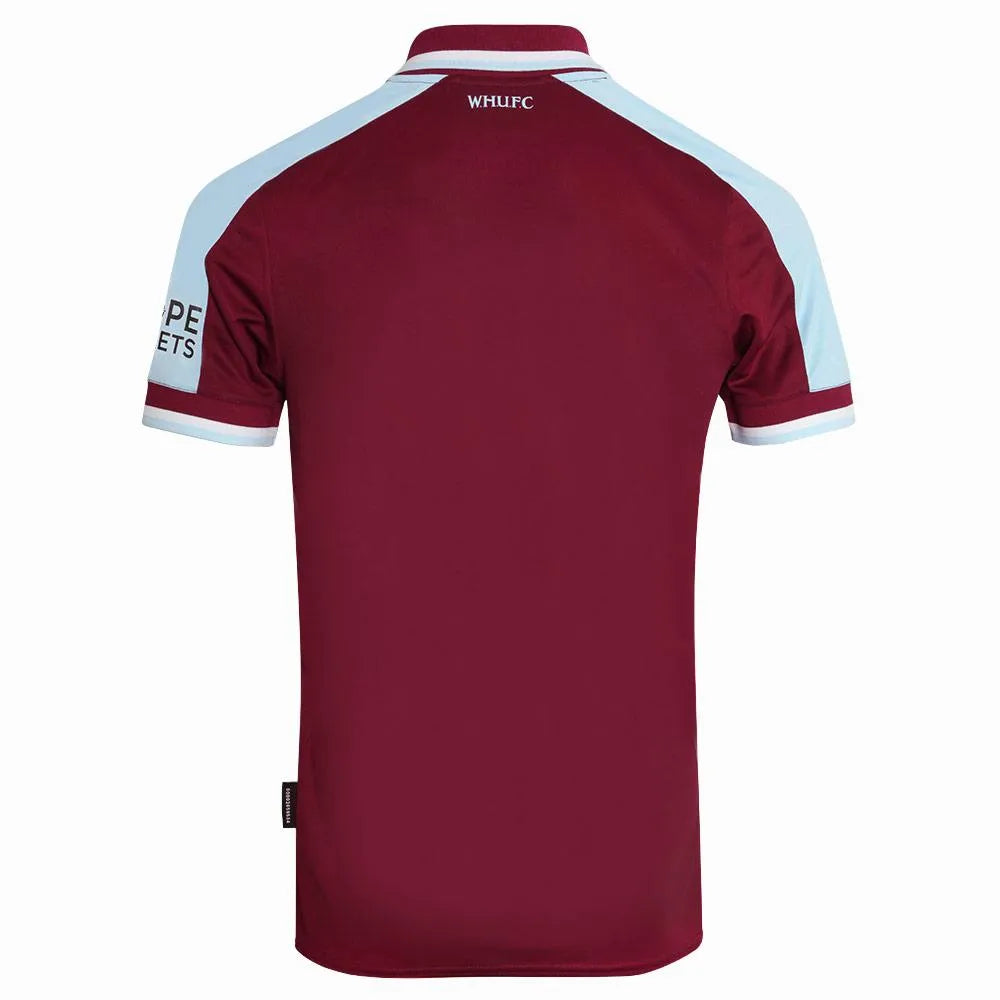 Umbro 2021-22 West Ham United Home Jersey - Burgundy- Sky Blue (Back)