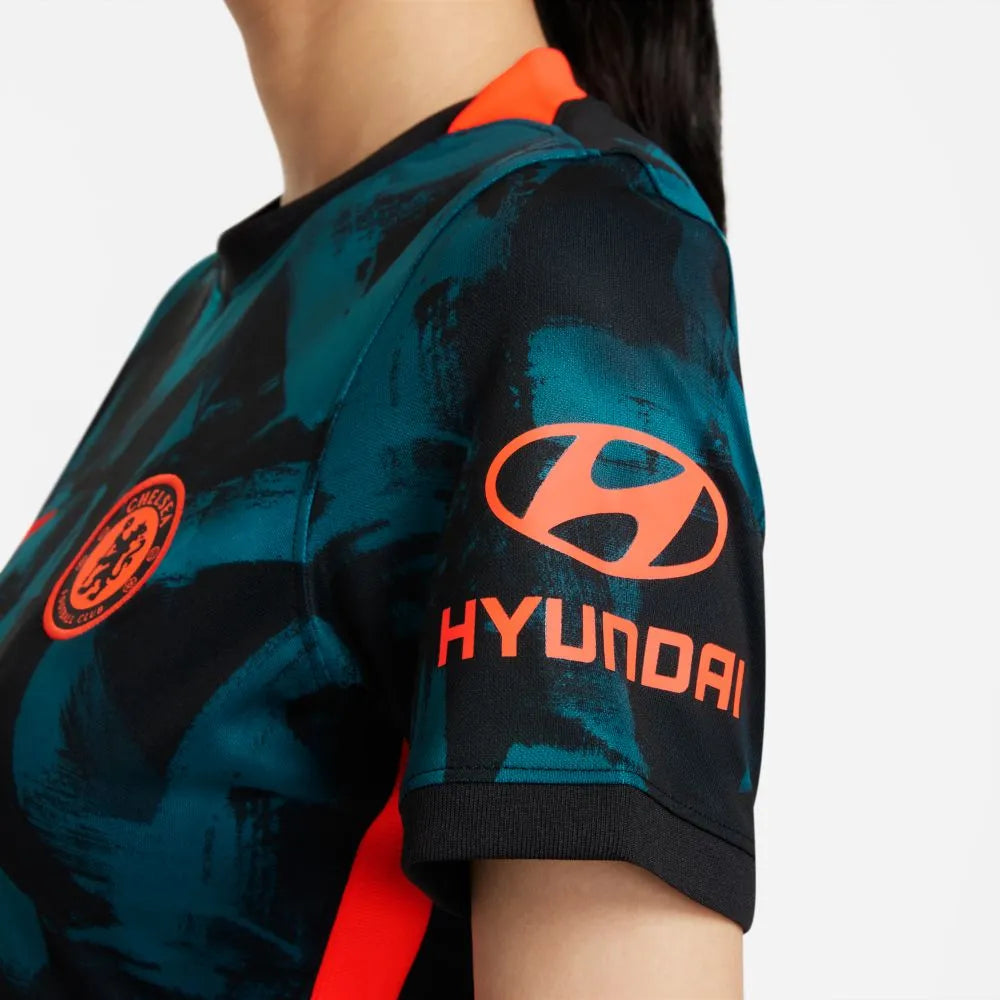 Nike 2021-22 Chelsea Women Third Jersey - Blustery-Hyper Crimson (Detail 2)