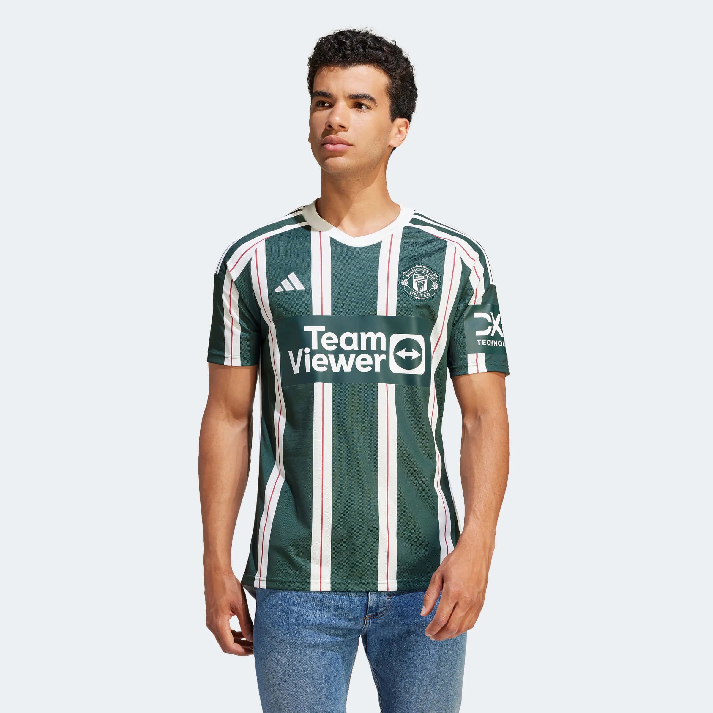adidas 2023-24 Manchester United Men's Stadium Away Jersey (Model - Front)