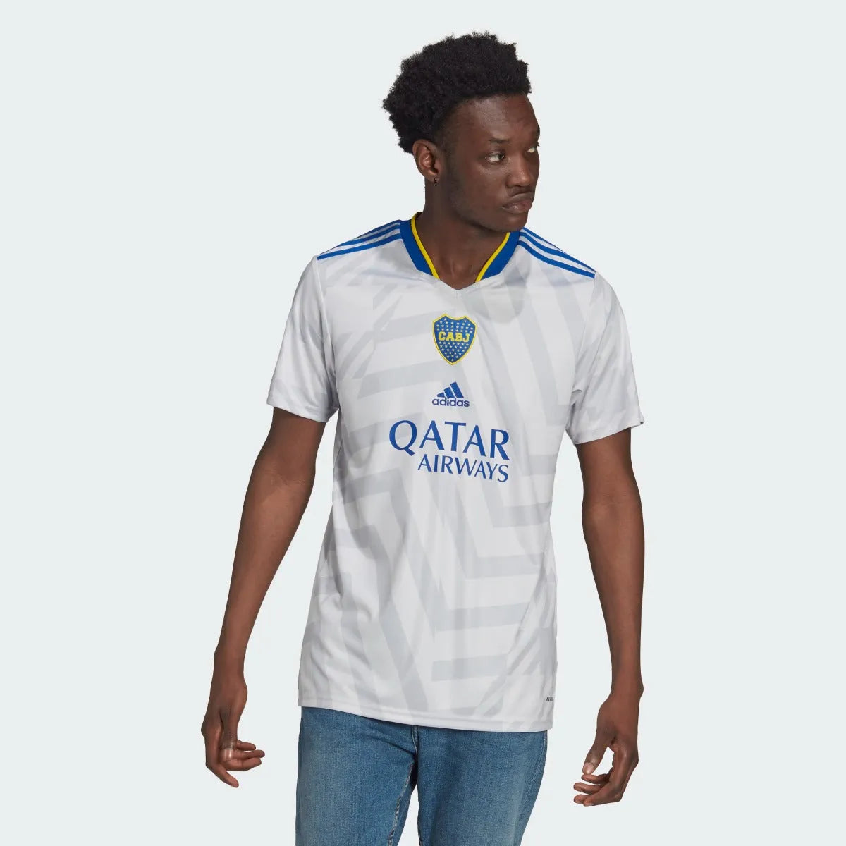 Adidas 2021-22 Boca Juniors Away Jersey - Dash Grey (Model - Front)