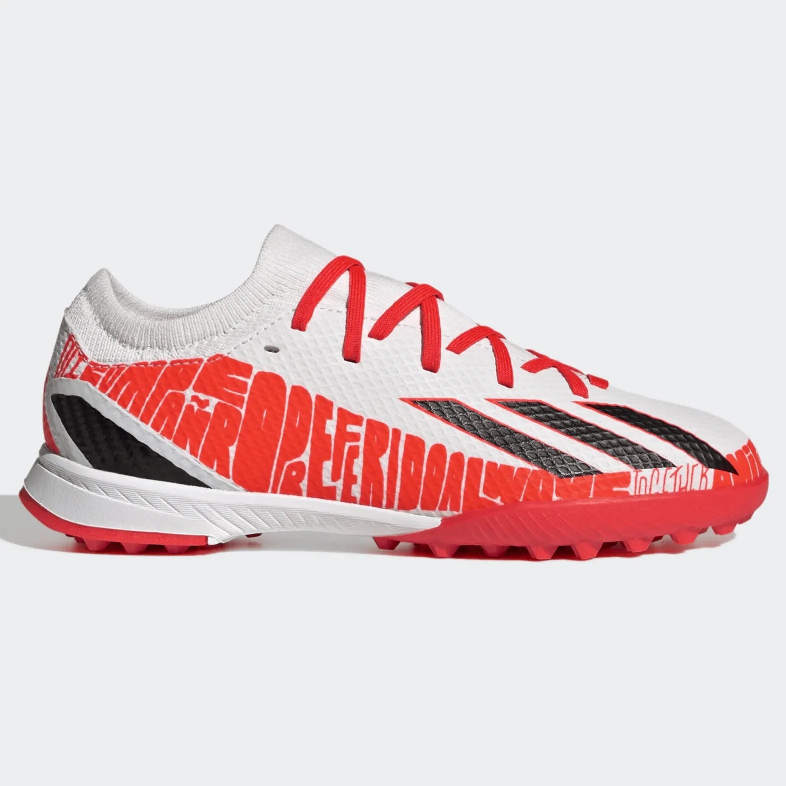 adidas JR X SpeedPortal Messi .3 Turf - White-Black-Solar Red (Side 1)