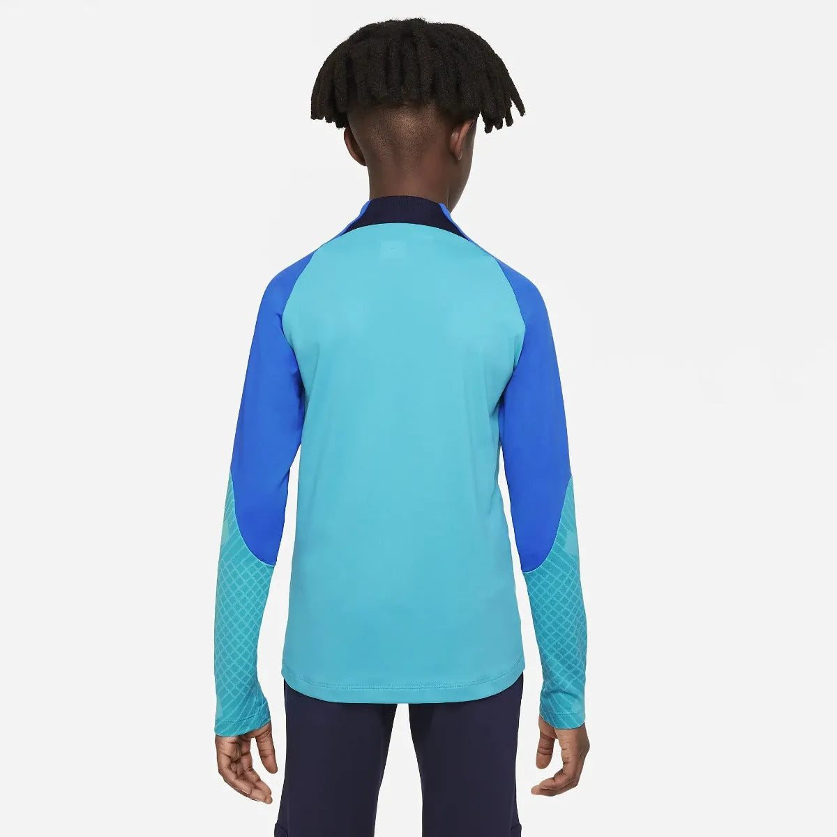Nike 2022-23 FC Barcelona Youth Strike Drill Top - Aqua-Signal Blue (Model - Back)
