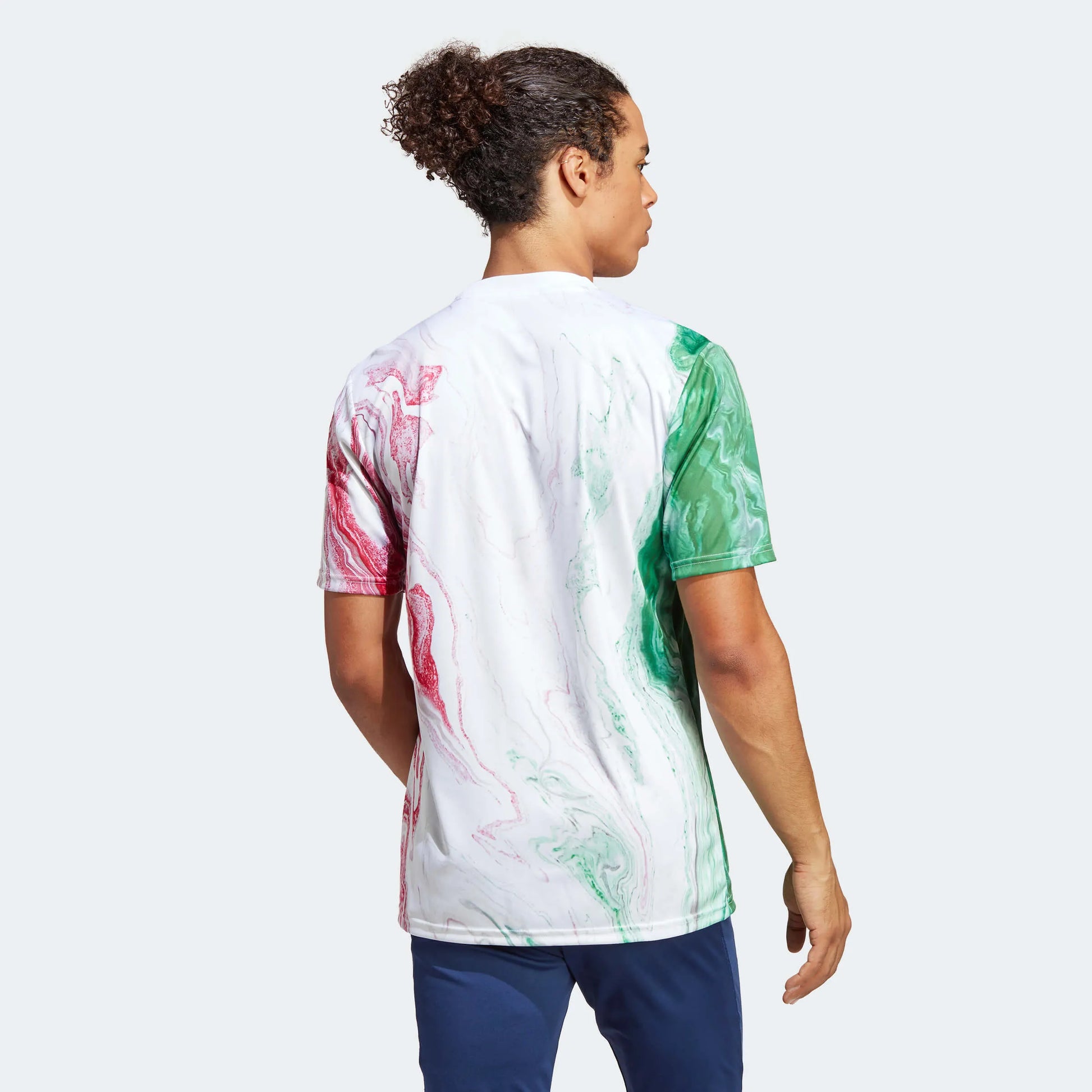adidas 2023 Italy Pre-Match Jersey - Green-White-Red (Model - Back)