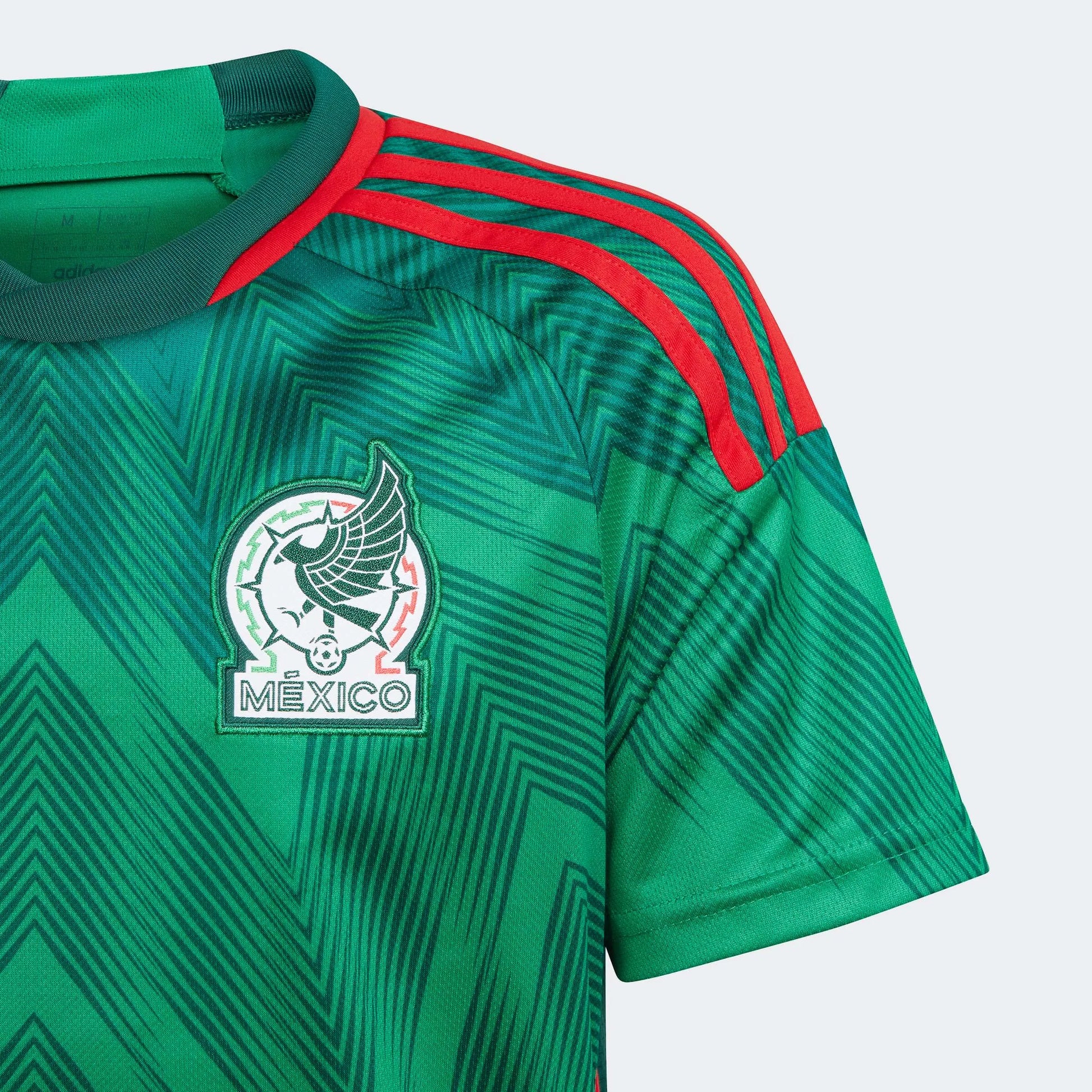 adidas 2022-23 Mexico Youth Home Jersey - Green-Red (Detail 1)