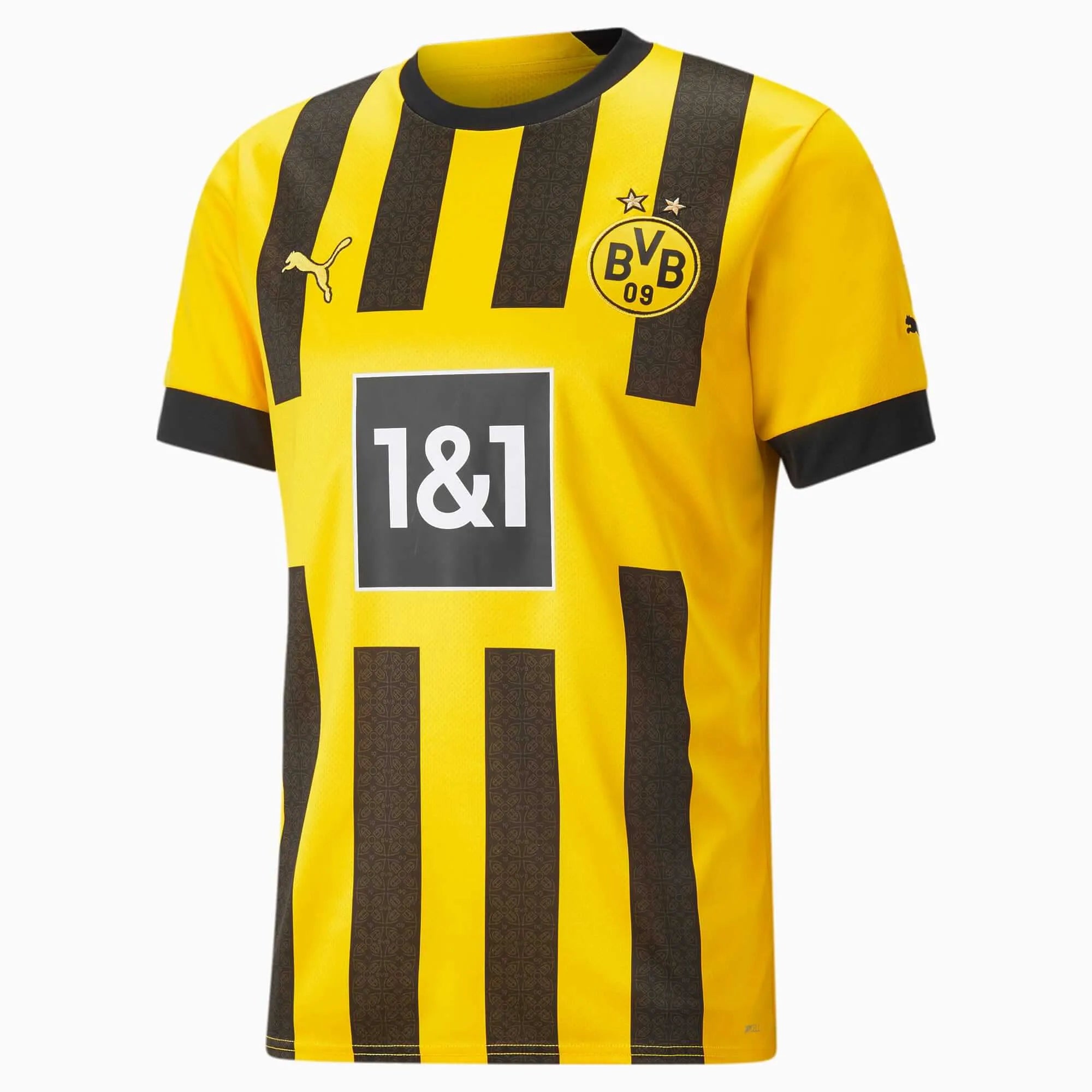 Puma 2022-23 Borussia Dortmund Home Jersey - Yellow-Black (Front)
