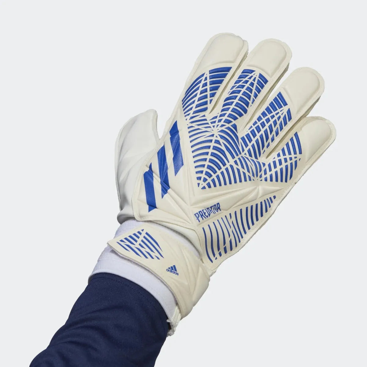adidas Predator GL Goalkeeper Training Gloves - White-Hi Res Blue (Single - Outer)
