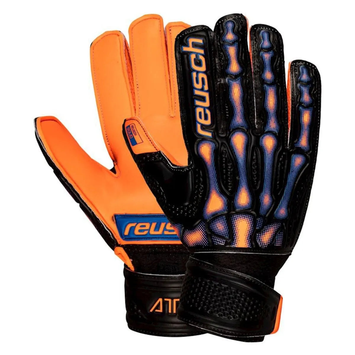 Reusch JR Attrackt Infared Solid GK Glove - Black-Orange (Pair)