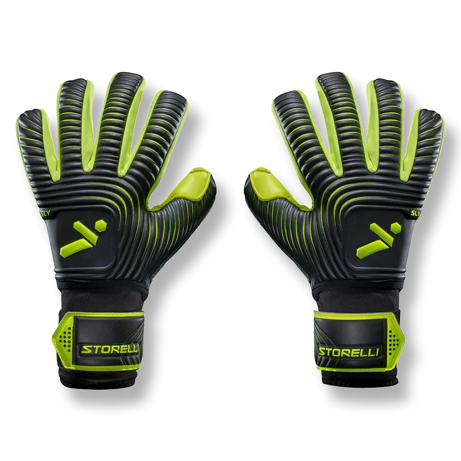 Storelli Silencer Sly Glove with Spine - Black-Yellow (Pair- Outer)