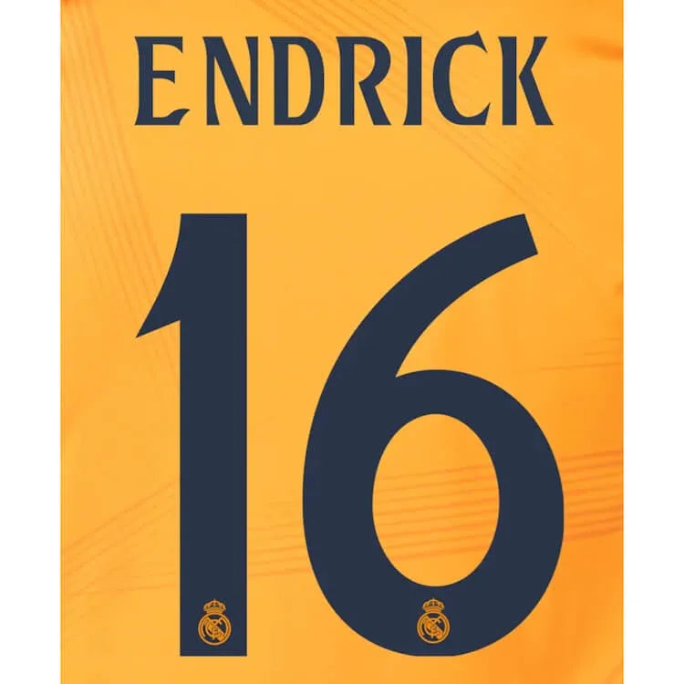 Real Madrid 2024-25 Away ENDRICK #9 Official Name Set (Back)