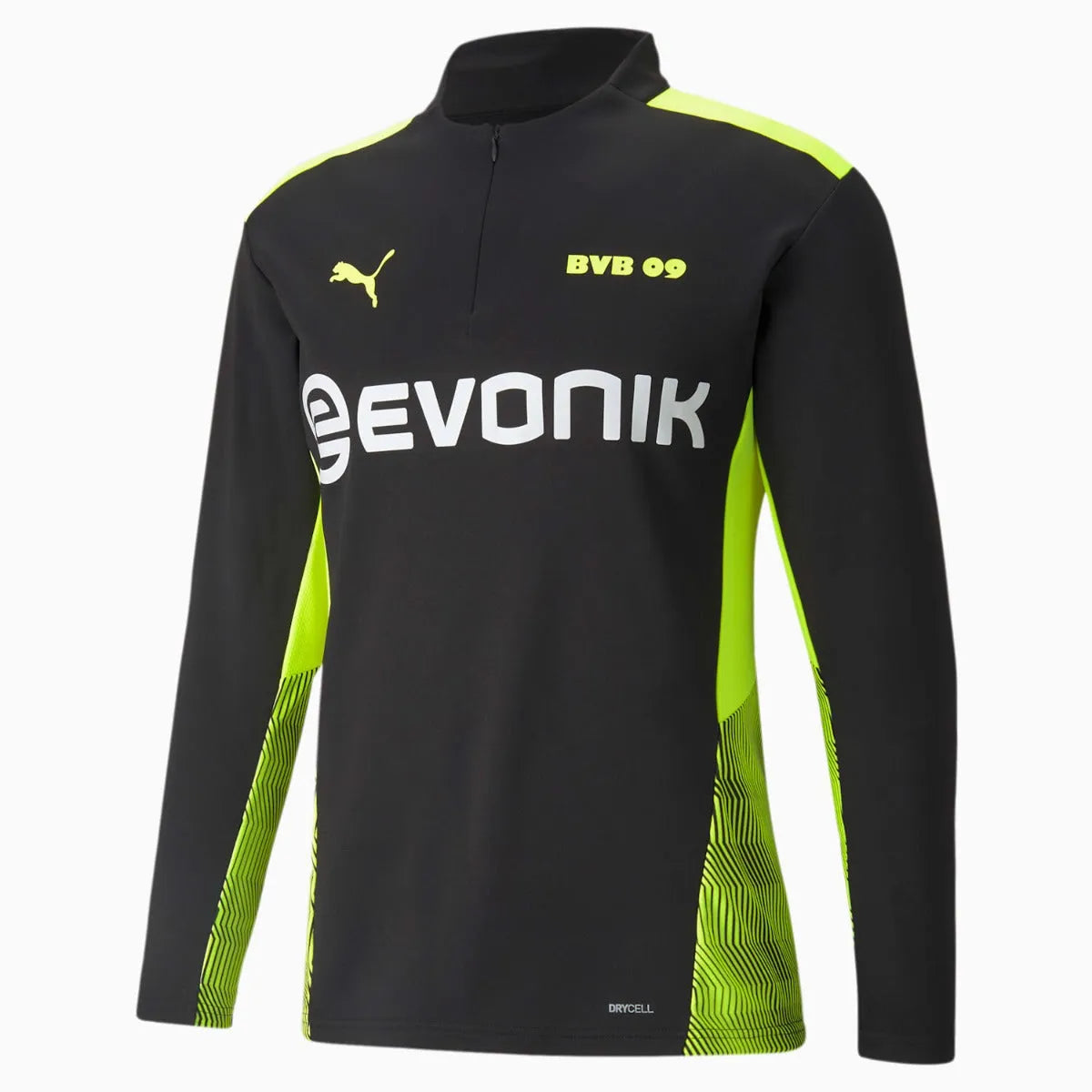 Puma Borussia Dortmund 2021-22 Quarter Zip Top - Black-Safety Yellow (Front)