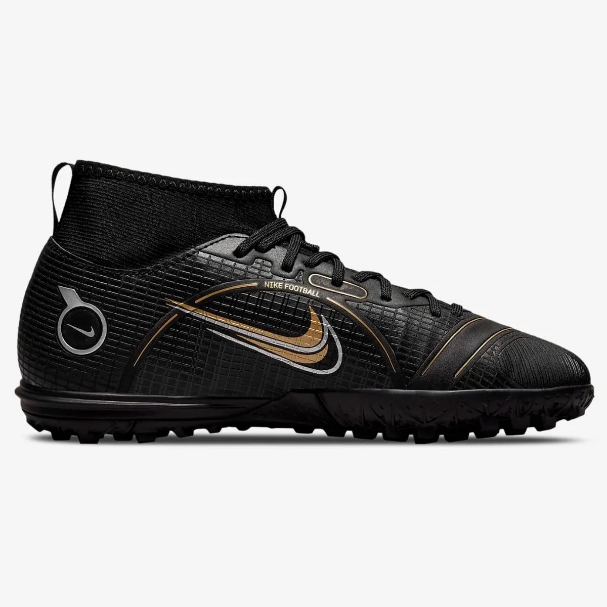 Nike JR Superfly 8 Academy Turf - Black-Silver-Gold (Side 2)