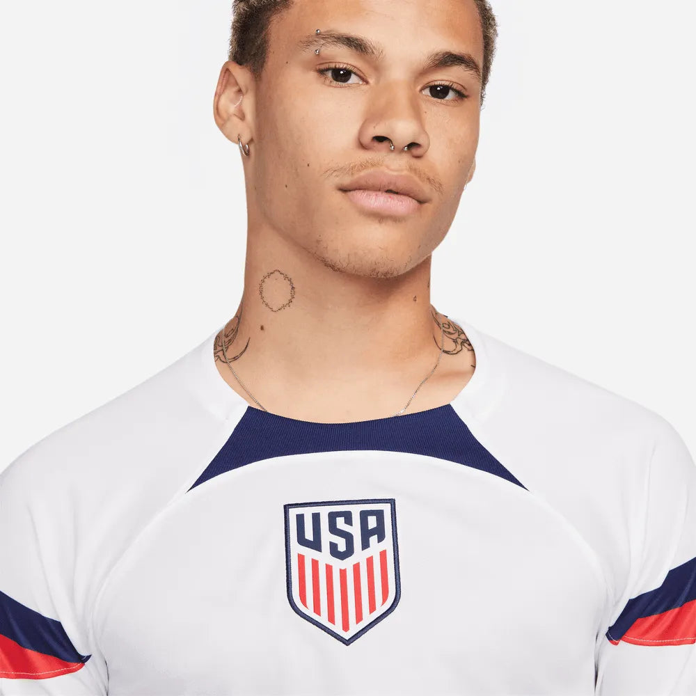 Nike 2022-23 USA Home Long Sleeve Jersey White-Loyal Blue (Detail 1)