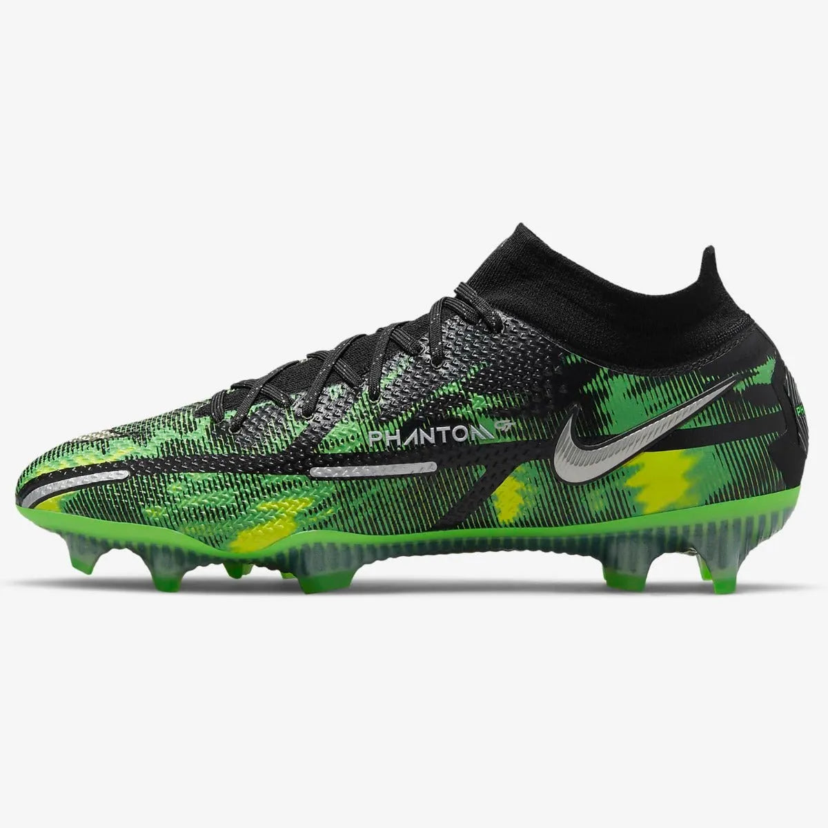 Nike Phantom GT2 Elite DF SW FG - Black-Green Strike (Side 1)