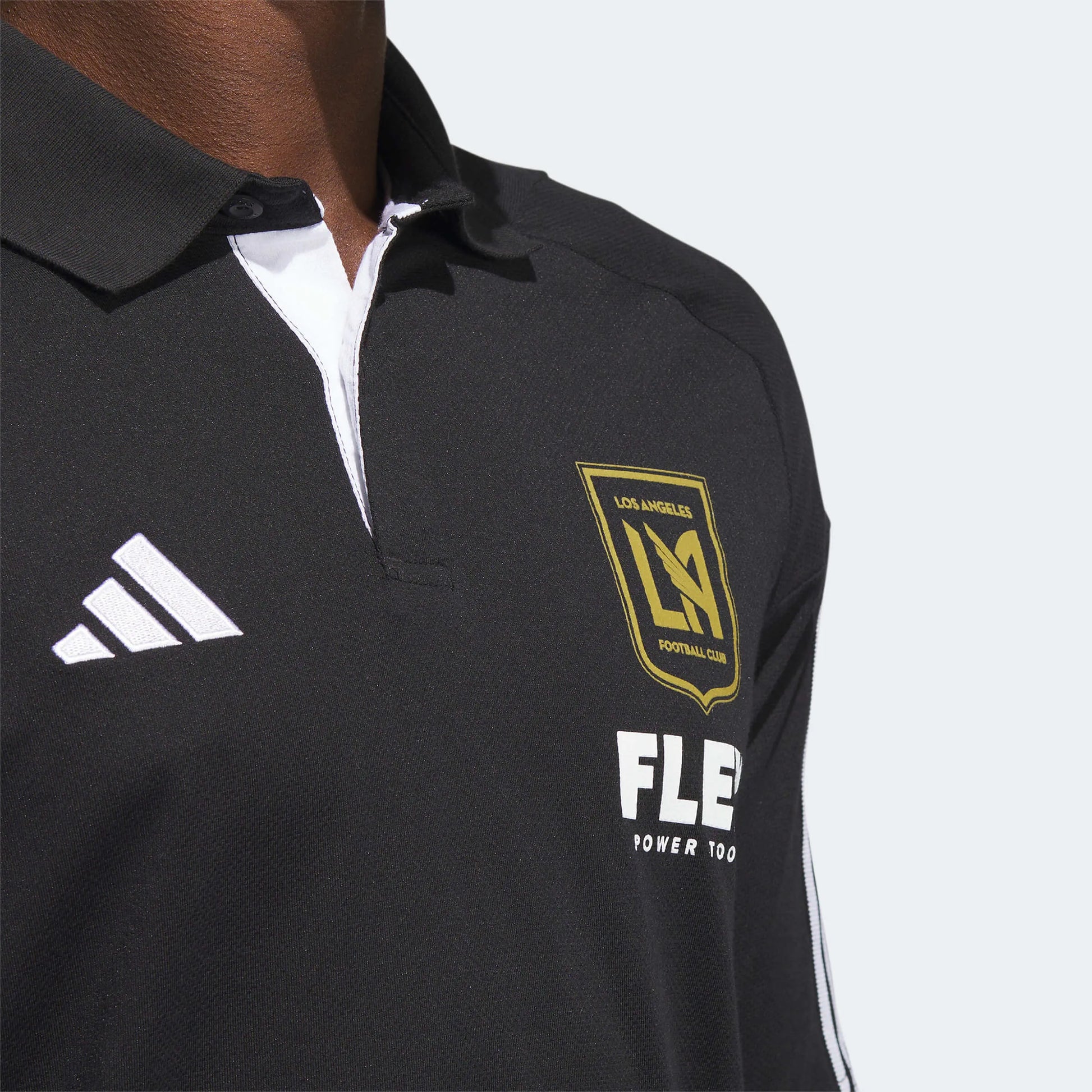 adidas 2023 LAFC Tiro 23 Polo - Black-White (Detail 2)