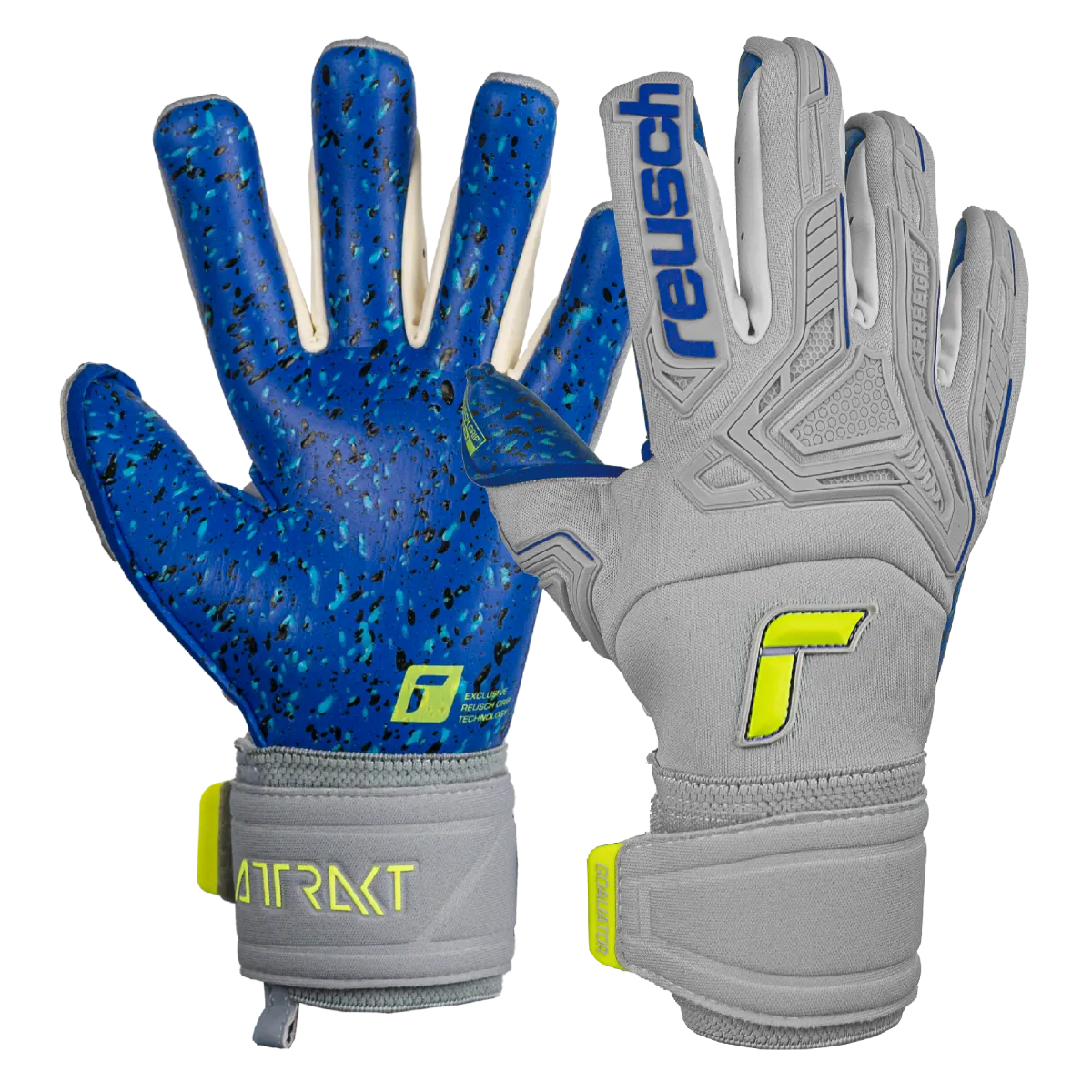 Reusch Attrakt Freegel Fusion Goaliator - Grey-Yellow-Blue (Pair)