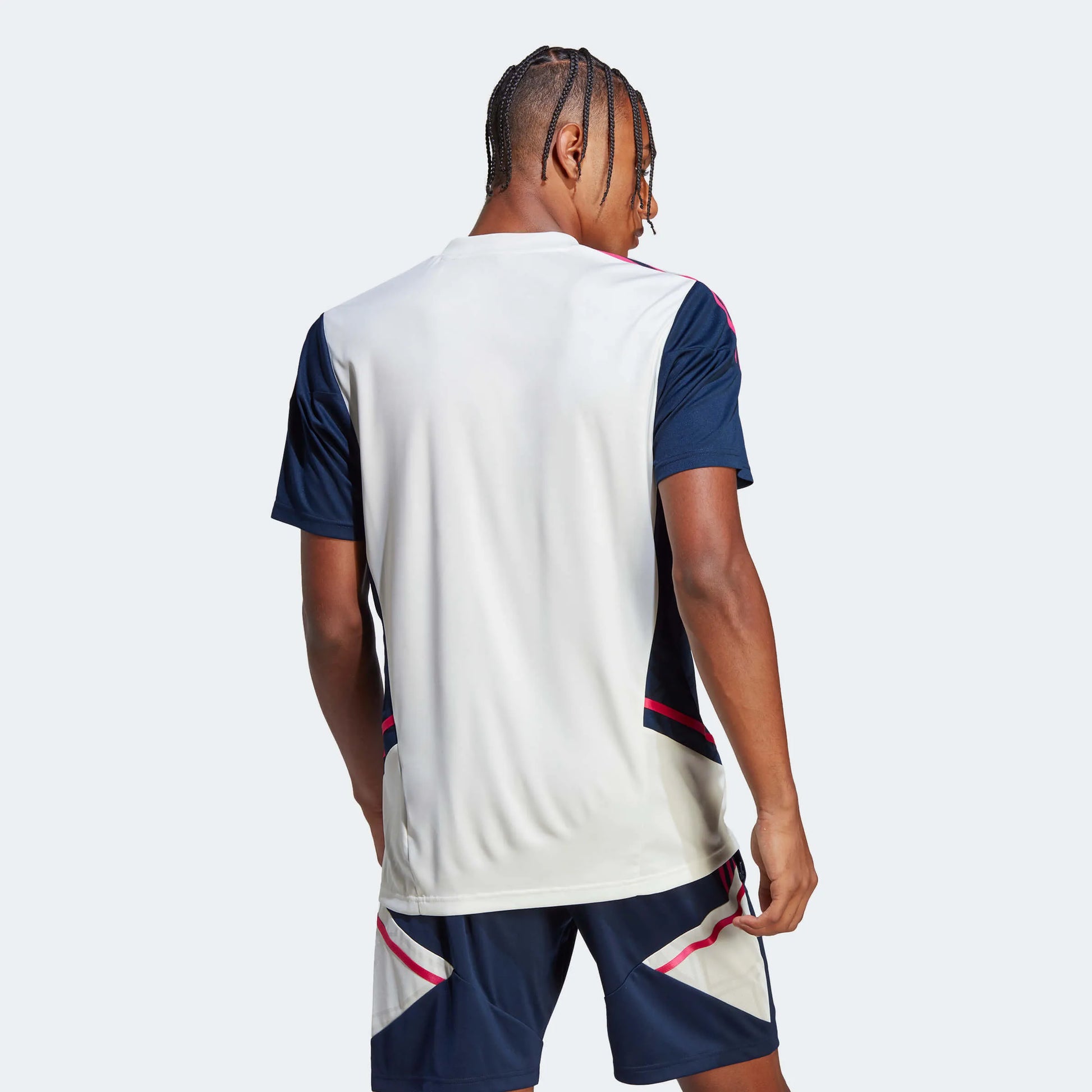 adidas 2023 Arsenal Training Jersey - Off White-Navy (Model - Back)
