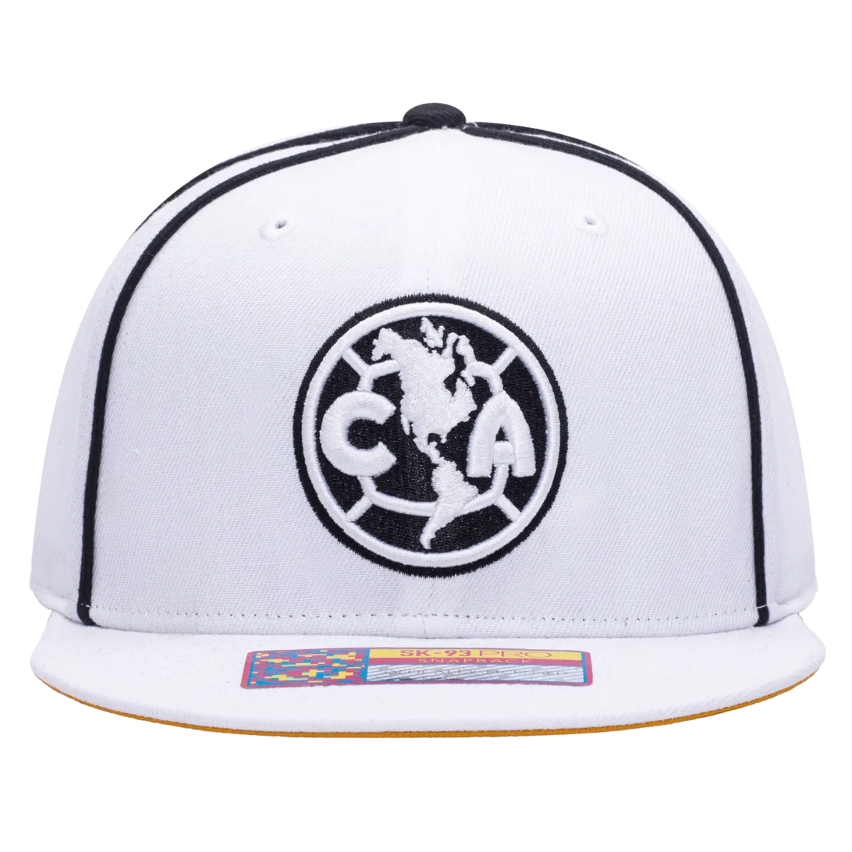 FI Collection Club America Cali Day Snapback Hat - White-Black (Front)