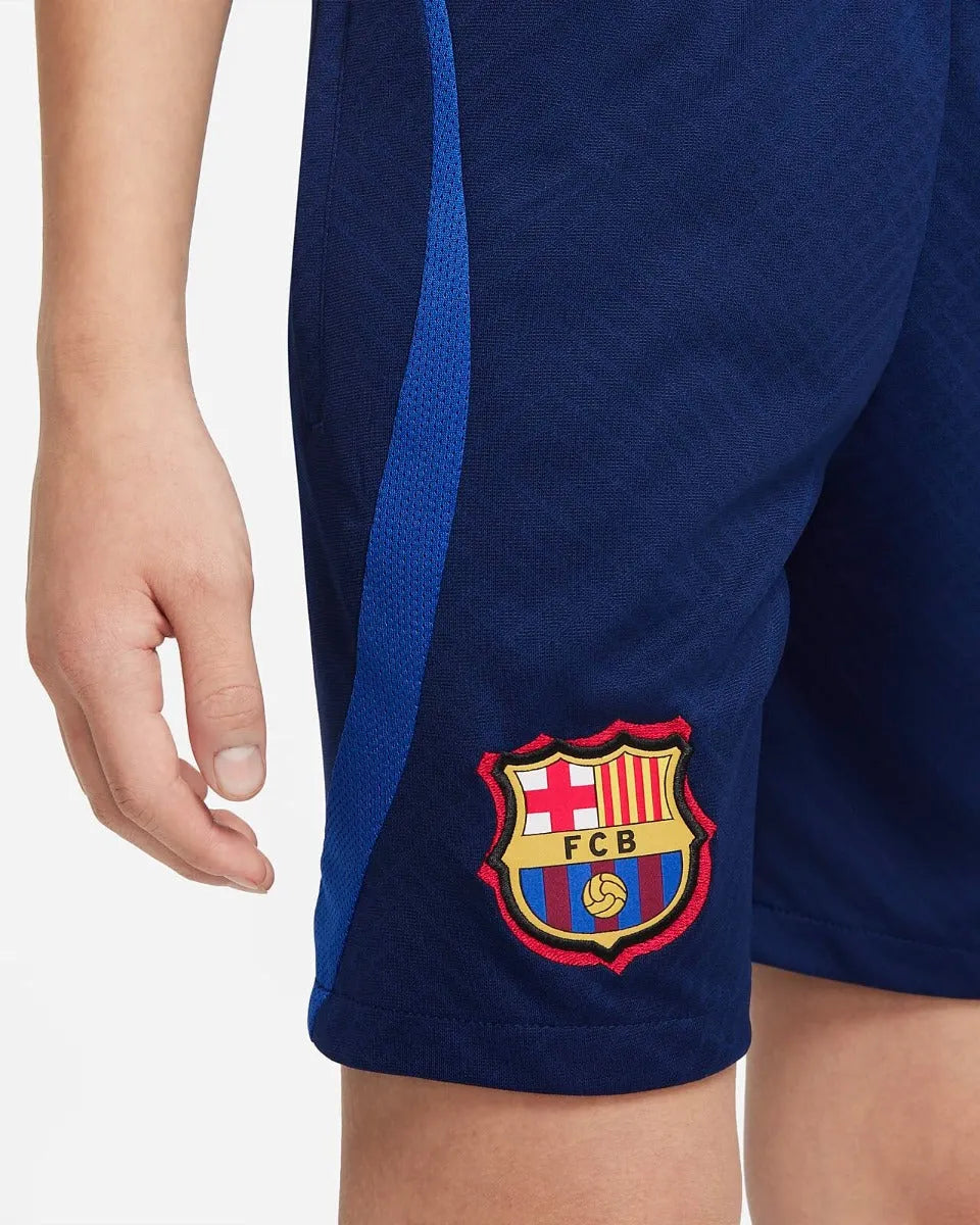 Nike 21-22 FC Barcelona Youth Strike Shorts - Blue Void-University Red (Detail 3)