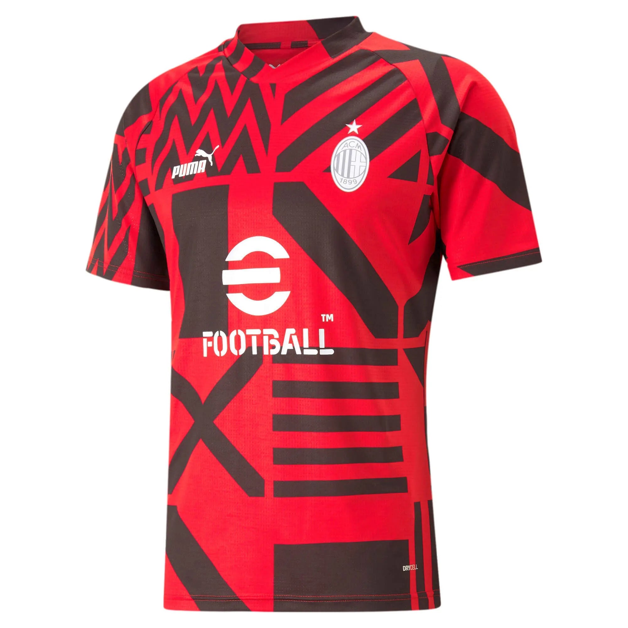 Puma 2022-23 AC Milan Prematch Training Jersey Red-Black (Front)