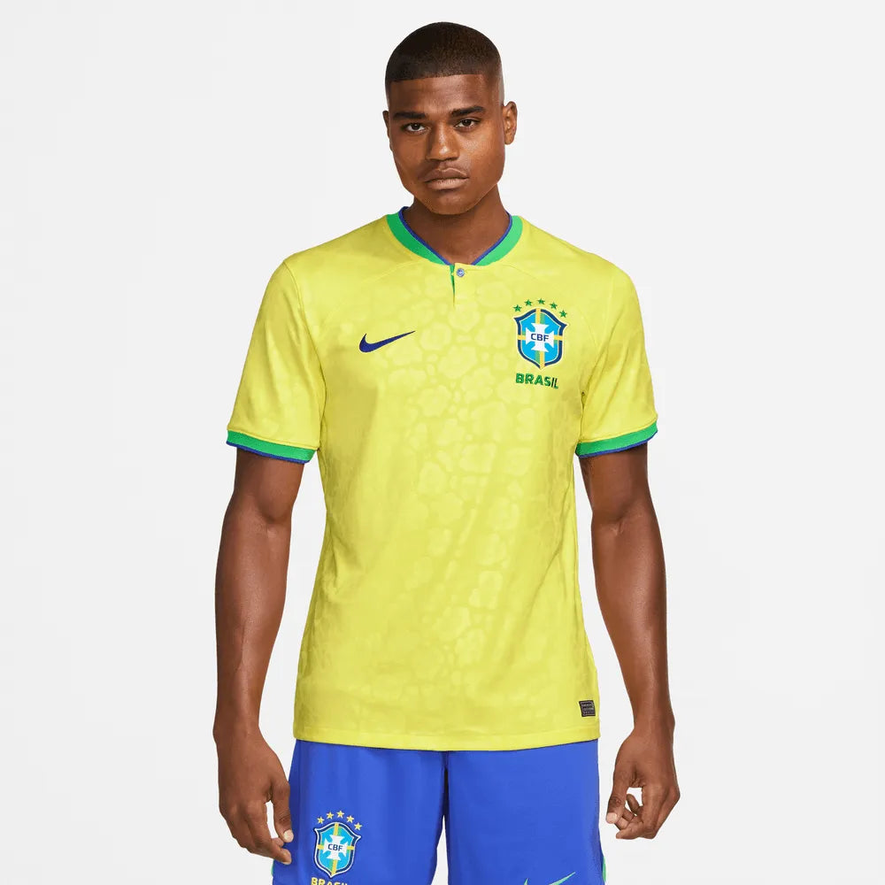 Nike 2022-23 Brazil Home Jersey - Yellow (Model - Front)