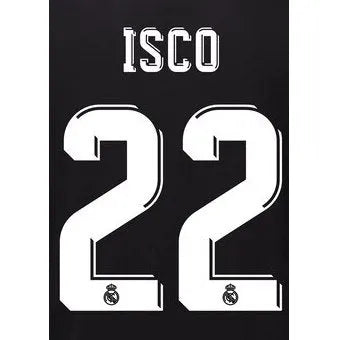 Real Madrid 2017 18 Away Isco 22 Jersey Name Set