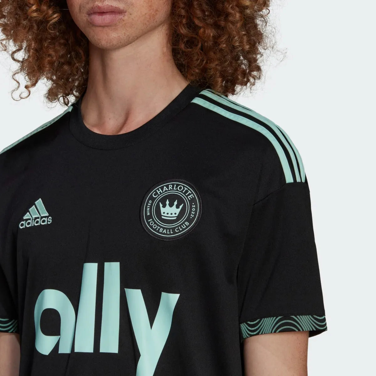 adidas 2022-23 Charlotte FC Away Jersey - Black-Clear Mint (Detail 1)
