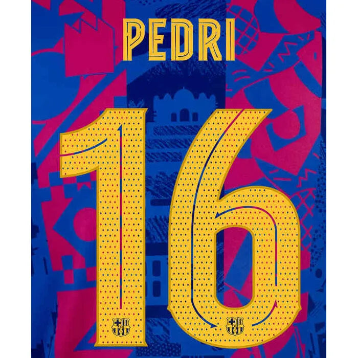 Barcelona 2021/22 Third Pedri #16 Jersey Name Set