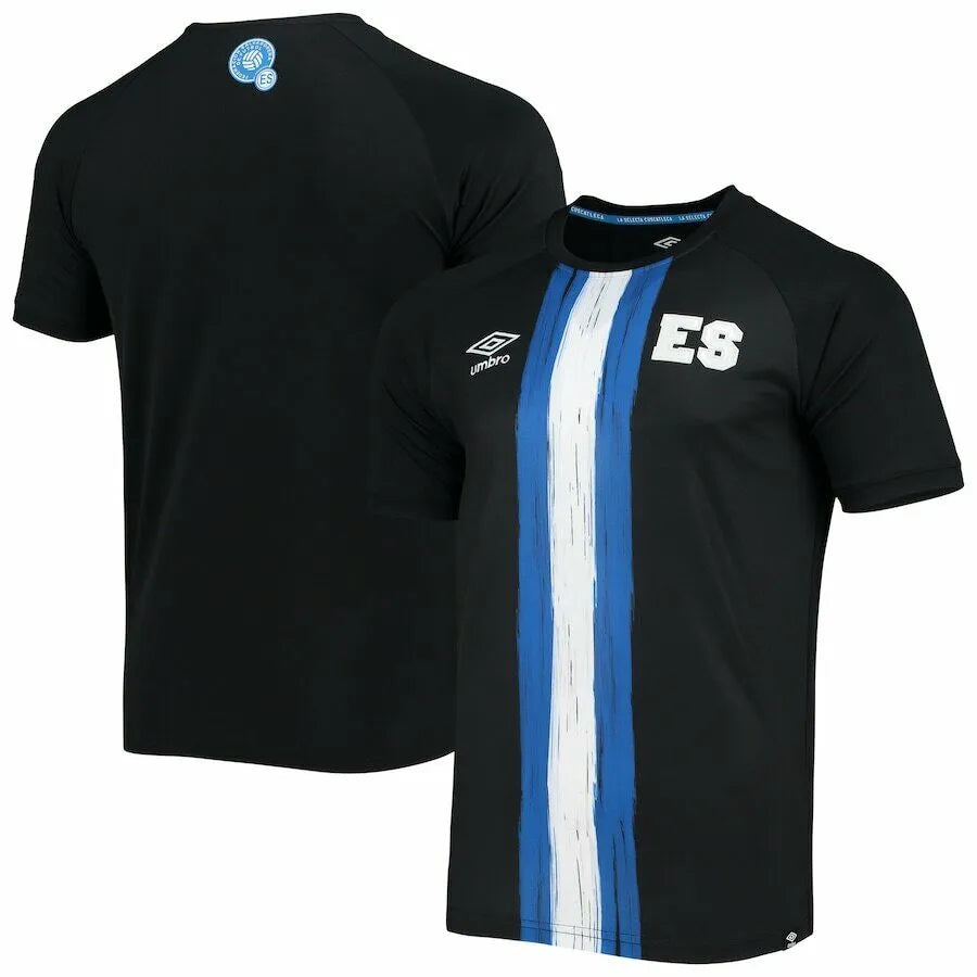 Umbro 2021-22 El Salvador Training Jersey - Black-Royal-White (Front and Back)