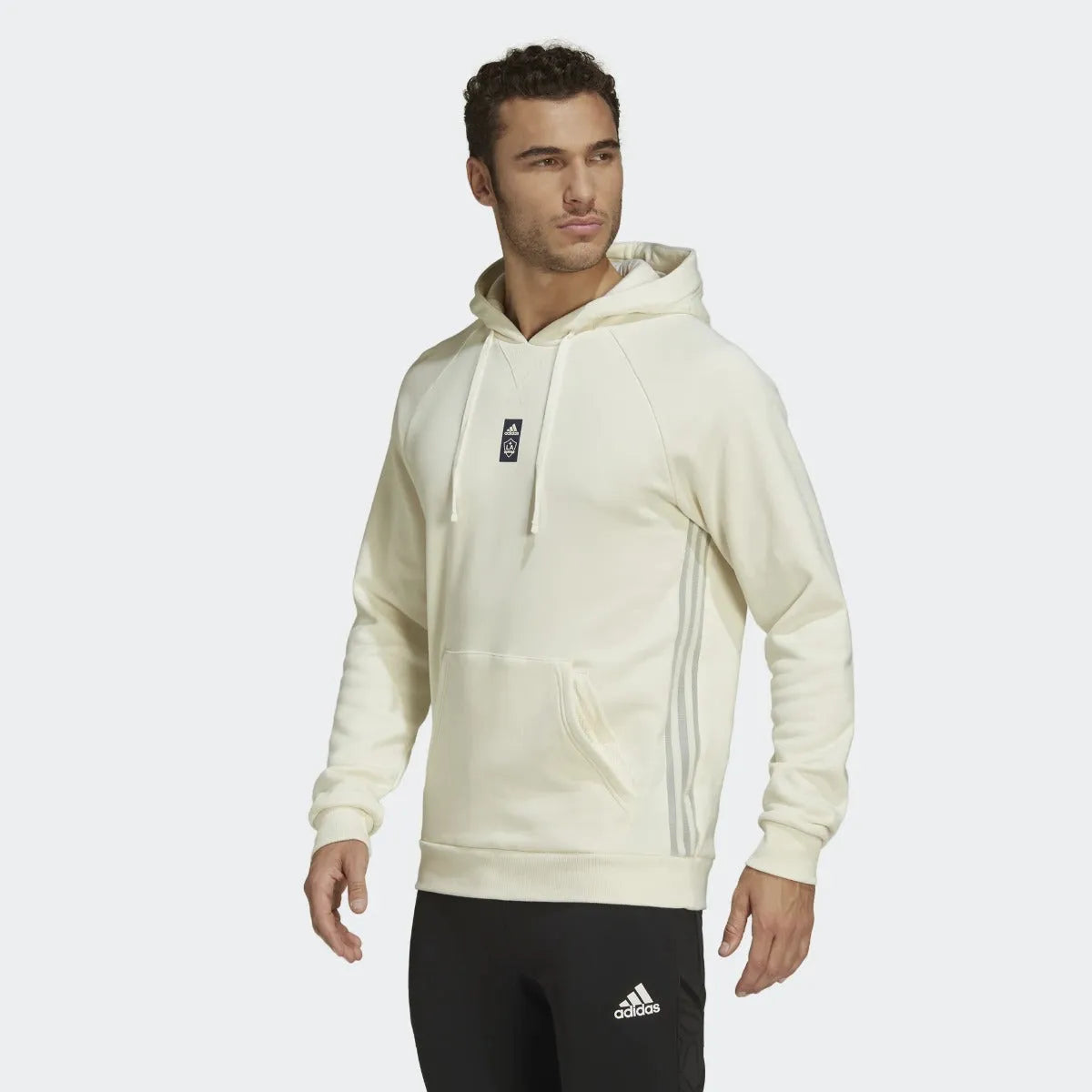 adidas 2022 LA Galaxy Travel Hoodie - Spray (Model - Front)