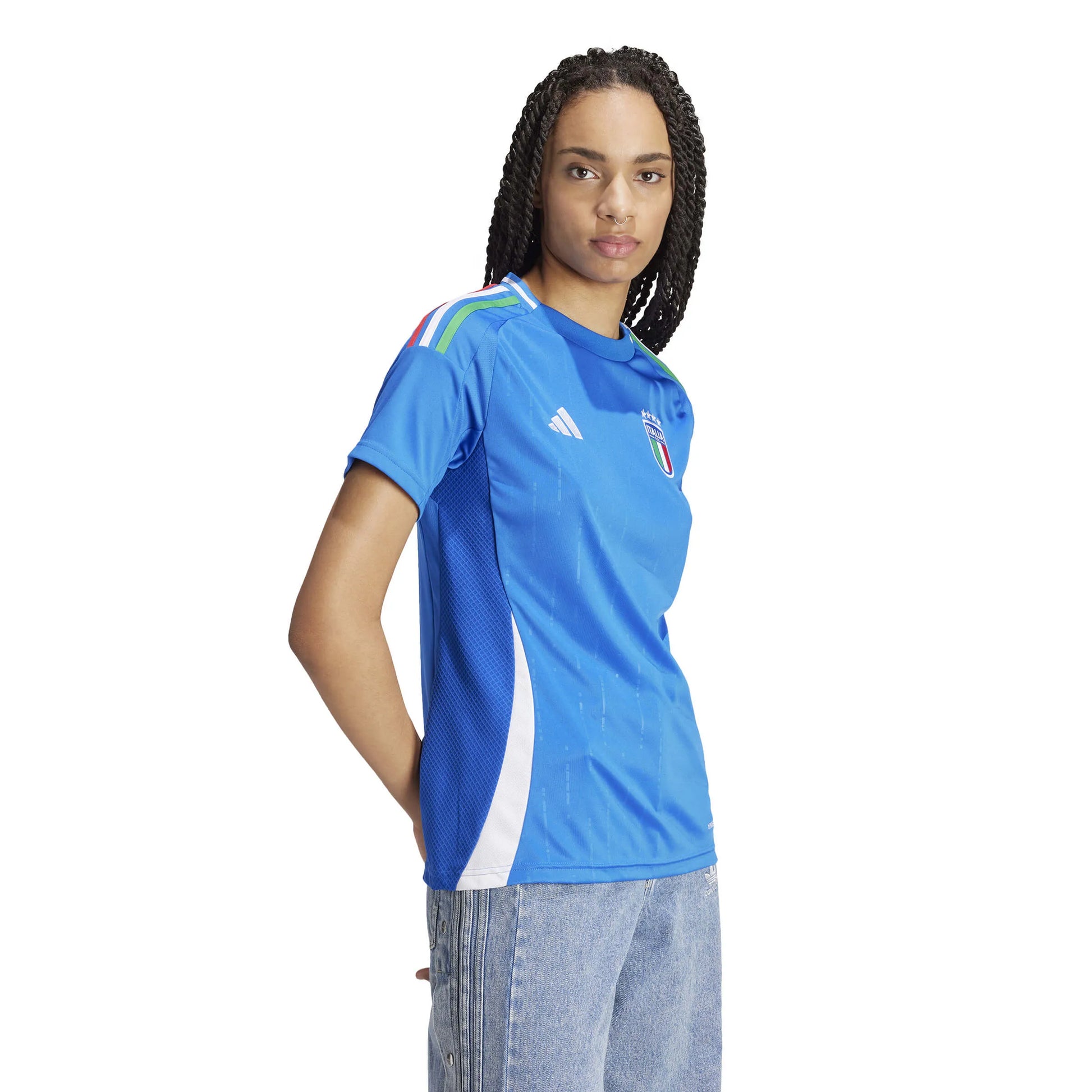 adidas 2024-25 Italy Women's Stadium Home Jersey (Model - Side)