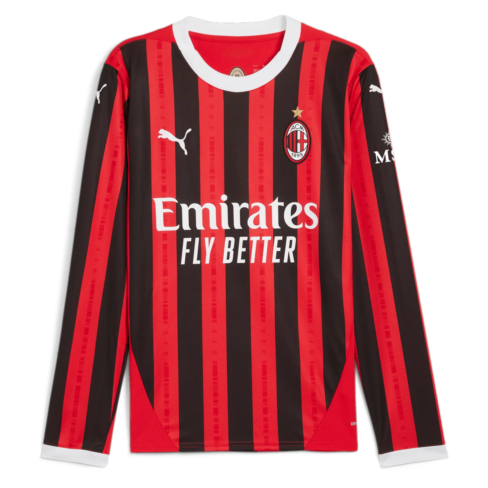 Puma 2024-25 AC Milan Men's Stadium Home Long-Sleeve Soccer